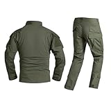 M MCGUIRE GEAR FROG Tactical Uniform, Combat Shirt, and Pants, Detachable Knee & Elbow Pads, Airsoft Clothes, Paintball Gear (With Pads, 3X-Large)