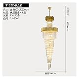 Chandeliers Stair Chandelier Villa Light Luxury Duplex Building Middle Floor Crystal lamp 4 Meters Open Jump Layer Rotating Stair lamp Long Chandelier (Size : Black 800 * 3200mm) (Gold 1000 * 4000,Li