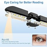 Vekkia 14 LED Rechargeable Book Light for Reading at Night, Eye-Care Reading Light for Books in Bed, 180° Adjustable, Clip on Lamp, 3 Color Temperatures, Lightweight, Present for Reader