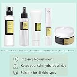 All About Snail Mucin Kit - Snail Korean Skincare 5-Pack, Snail Skin Care Products Set: Face Gel Cleanser, Essence, Cream, Toner & Eye-Cream, Facial Kit for Women and Men Hydrating & Anti-Aging