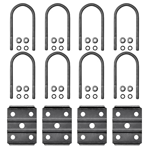 SPARKWHIZ Trailer U Bolt Kit 7 inch for 5,200-7,000 lb Trailer Axle, 3" Round Axle, 1/2” Diameter, 2" Thread Pitch, 2 Pack