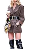 ZA-Fashed Women's Notched Lapel Single Breasted Outwear Winter Coat