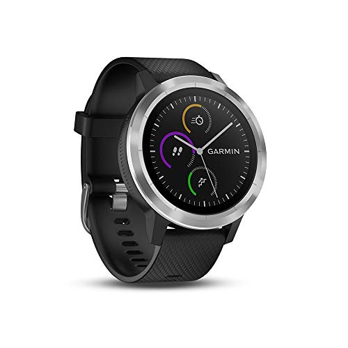 Garmin Smartwatch Vivoactive 3 1,2in GPS Waterproof 5 ATM Glonass Black Stainless Steel (Renewed Premium)