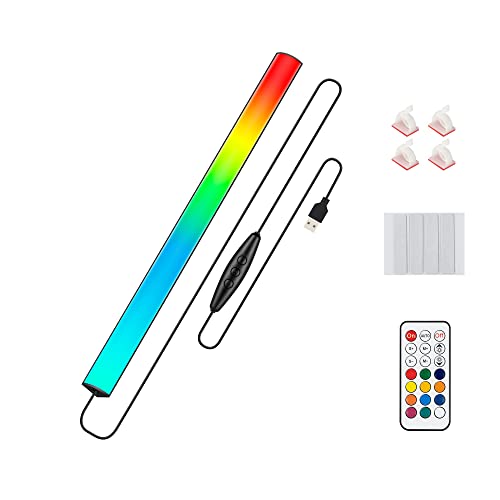 Under Monitor RGB Light Bar, LED Light for Desk Gaming Setup, USB Powered Keyboard Light, 12 Inch 5V, 353 Color Change Modes, Wireless Remote, LED Ambient Lights for Room Decor, Desk Setup, PC