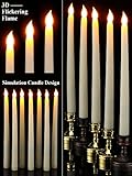 Treela 72 Pcs Flameless LED Taper Candles Battery Operated Candles Bulk 11 Inch Flickering Fake Candlesticks with Warm Light for Church Wedding Party, Battery Not Included