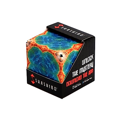 SHASHIBO Shape Shifting Box - STEM Magnetic Fidget Cube that Transforms Into Over 70 Shapes, Download Fun in Motion Toys Mobile App (Earth)