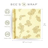 Bee's Wrap Reusable Beeswax Food Wraps Made in the USA, Eco Friendly Beeswax Wraps for Food, Sustainable Organic Cotton Wraps, XXL Cut To Size Wax Paper Roll, Honeycomb