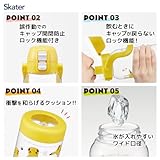 Skater PDMK10-A Drink Marker Bottle, 3.3 fl oz (1 L), Easy to See How Much You Drink at a Glance, Includes Handle, Plastic Water Bottle, Pokemon Pikachu Face