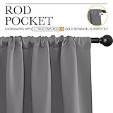 NICETOWN Blackout Curtains Panels for Bedroom - Thermal Insulated Rod Pocket Window Blackout Drapes/Draperies for Living Room (2 Panels, W42 x L63 inches, Grey)