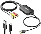 RCA to HDMI Adapter,Viagkiki AV Converter,RCA Female to HDMI Converter Composite Audio Video Converter for PS1, PS2, PS3, STB, Xbox, VHS, VCR,Black-Ray DVD Players(Cable Included)