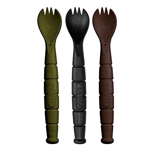 Kabar - Field KIT Spork/Knife - 3 Pac with 1 OD Green - 1 Black - and 1 Dark Brown