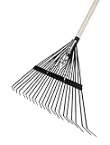 True Temper 20201001 Steel Tine Leaf Rake with Hardwood/Steel Handle, 22 Tines, Black