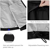 BALEAF Men's Rain Jacket Waterproof Windbreaker Running Cycling Golf Hiking Gear Hood Lightweight Reflective Packable Black 3XL