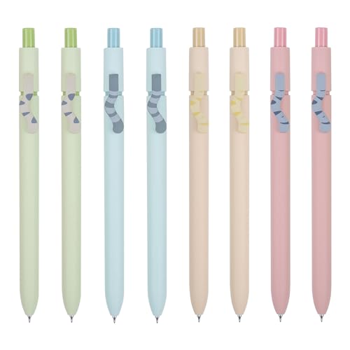 VICO Cat Gel Pens - 8 Pcs 0.5mm Quick Dry Black Ink Pen, Fine Point Smooth Writing Pens, Aesthetic Cute Kawaii Pen for School & Ofiice, Stationery for Cat Lovers