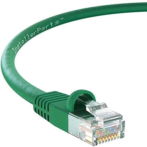 InstallerParts CAT6 UTP Booted Cable: Green, 7 FT, 50 Pack - Professional Series, 10Gbps, Cat 6 Ethernet Patch Cable