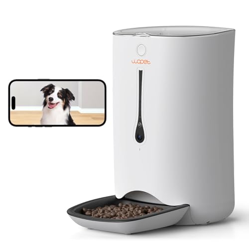 WOPET 7L Automatic Dog Feeder with Camera, 5G WiFi Automatic Cat Food Dispenser, Automatic Cat Feeder with Timer Programmable, HD Camera for Voice and Video Recording