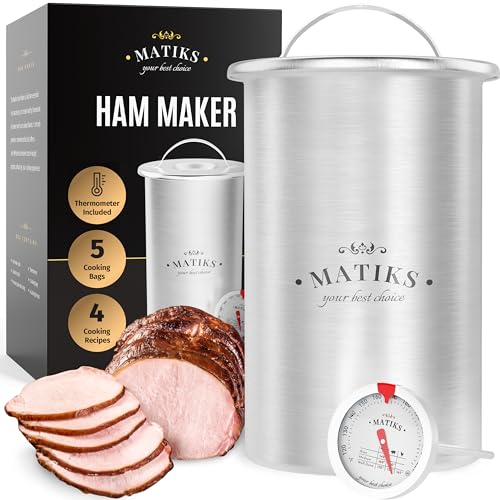 Matiks Deli Meat Press Mold for Deli Meats - Make Your Own Healthy Homemade Ham with This Stainless Steel Lunch Meat Press Maker - Our Ham Maker Includes Bonus Thermometer, Recipes and Cooking Bags