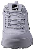 Fila Women's Disruptor II Sneaker, White/White/Black, 8 M