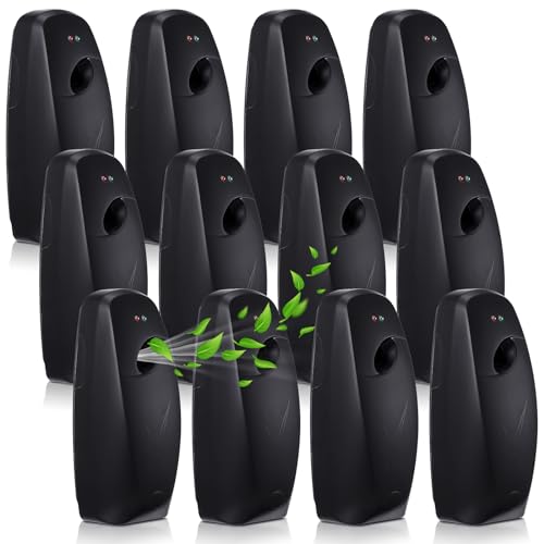 Maxcheck 12 Pcs Automatic Air Freshener Spray Dispenser Automatic Spray Dispenser for Bathroom Battery Operated Free Standing or Wall Mounted Restroom Bedroom Sprayer(Black)