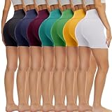 TNNZEET 7 Pack Biker Shorts for Women - 5''/8''/3'' High Waisted Workout Tummy Control Spandex Gym Shorts for Yoga Athletic
