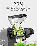 SiFENE Cold Press Juicer Machine, Compact Single Serve Slow Masticating Juicer, Vegetable and Fruit Juice Extractor Maker Squeezer, Easy to Clean, Non-BPA, Grey