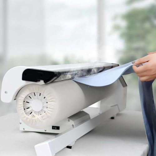 Commercial Rotary Roller Iron Steam Press,Fabric Steamer Ironing Machine with Foot Pedal,Continuous Steam Ironer