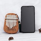 GECKO Mini Kalimba Thumb Piano Portable Flat Board Kalimba 8 keys Mahogany Wood Handmade Mbira Finger Piano, Musical Instrument with Instruction and Tune Hammer Gift for Kids Adult Beginners (8 keys)