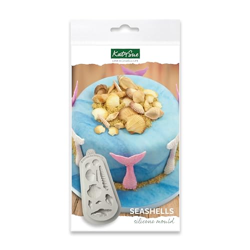 Katy Sue Seashells Silicone Mold (Makes 10 Different Seashell Shapes) For Cake, Cookie Decorating, & Craft. Use With Fondant, Gum Paste, Sugar Paste, & Air Dry Clay from Katy Sue Fondant Molds