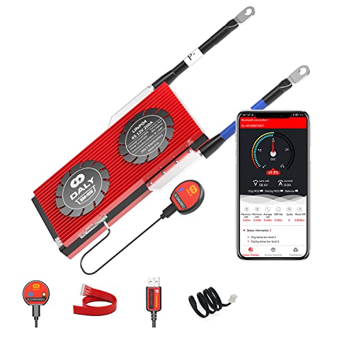 DALY Smart BMS 4S 12V 200A LiFePO4 PCB Protection Board with Balance Leads, Wires 3.2V Battery Protection Module BMS for 18650 Battery Pack 12V with UART(Smart BMS,200A)