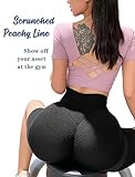 FITTOO Scrunch Seamless Booty Shorts for Women Butt Lifting Workout Biker Yoga Short Leggings High Waist Gym Bottom Smiling Peach Black L