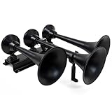 HornBlasters Flatlaw 3-Liter Train Horn Kit, All-In-One Air System - Easy Install - Big Sound