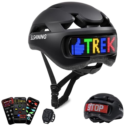 Bike Helmet, Bicycle Helmet with Light, 360° High Visibility LED Display with Turn & Stop Signals, Remote Control, Custom DIY Patterns, Smart APP Controlled, Helmets for Adults, Youth, Men & Women