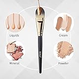 BEILI Foundation Brush Set for Liquid Mask Concealer Makeup Flat Foundation Makeup Brushes for Liquid Cream Foundation Powder Buffing Blending Premium Face Makeup Brushes(2Pcs)