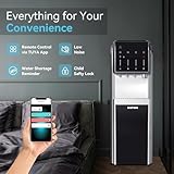 ICEPURE 5 in 1 Water Cooler/Ice Maker with WiFi, Bottom Load for 5 Gallon Bottle, Bullet and Crushed/Chewable Ice, Hot and Cold Water, 35lbs/24H, Water Dispenser Built in Ice Machine, Stainless Steel