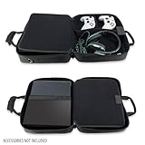 USA GEAR Console Carrying Case - Xbox Travel Bag Compatible with Xbox One and Series S with Water Resistant Exterior and Accessory Storage for Controllers, Cables, Gaming Headsets and More - Black