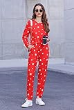 Ekouaer Womens Star Printed Pajamas Set Long Sleeve Tops with Pants Lounge Set Christmas Casual Two-Piece Sleepwear red White Star Medium