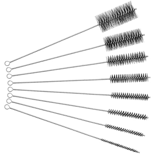 Baderke 16 Inch Long Pipe Cleaning Brush Stainless Steel Bristles Pipe Cleaning Brush Bore Brush Bristles Wire Brush (8 Pcs)