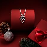 Galis Mens Necklace - Premium Stainless Steel for Men, Non Tarnish with Triangle Black Enamel Pendant, Chain Pendants, Stylish - Gifts for Him 24"