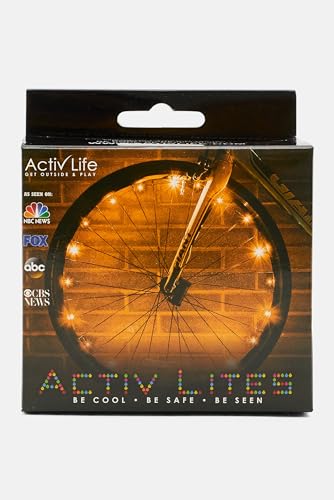 Activ Life Bike Wheel Lights (2 Tire, Gold) Top Easter Basket Stuffers for Kids Girls Boys Teen Gifts; Best Spring Break Essentials & Beach Vacation Must Haves; Cool Family Fun Bday Presents