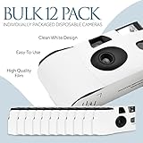 H&H Photo Supply White Disposable Cameras for Wedding (12 Pack) – Deluxe Disposable Camera Bulk Set Perfect for Weddings! – Includes Carrying Tote & Development Discount – USA-Made Film, 27 Photos