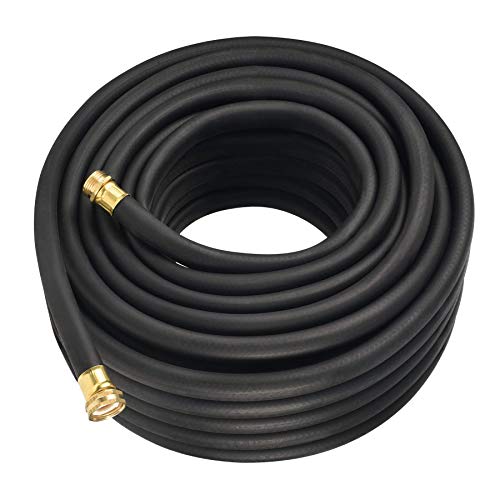 Flexon 5/8" x 100Ft Premium Rubber Garden Hose – Heavy-Duty, Commercial-Grade, All-Weather Flexibility, High Burst Strength, Crush-Proof Couplings, Kink-Resistant, Ideal for Landscaping and Job Sites