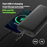 Belkin Portable Charger, 4-Port Power Bank 26,000 mAh w/USB-C & USB-A Ports, 32W Fast Charge USB-C Power Delivery for iPhone 16, 15, 14, 13, & 12 Series, iPad Pro, Galaxy S25, S25+, S25 Ultra - Black