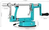 Apple Peeler Corer, 5 In 1 Apple Peeler Slicer Corer with Stainless Steel Blades and Powerful Suction Base for Apples and Potatoes(Teal)