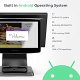 Volcora Retail and Restaurant POS Terminal Machine for Small Business, Point of Sale Cash Register with Android 11 OS, 15.6" & 11.6" Dual Touch Screen, Black, Hardware Only