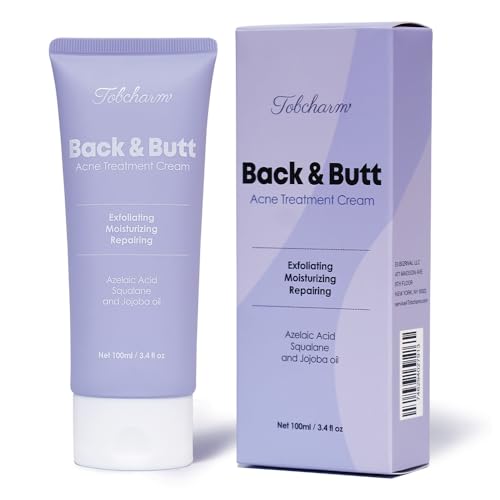 Butt Acne Clearing Treatment, Maximum Strength Body Cream for Back, Buttocks, Thigh & Chest Acne Removal, Skin Clearing Lotion for Men & Women, Foaming Cleanser for Bacne & Cystic Acne