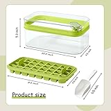 Ice Cube Tray with Lid and Bin, 2 Pack for Freezer, 64 Pcs Ice Cube Mold (Green)