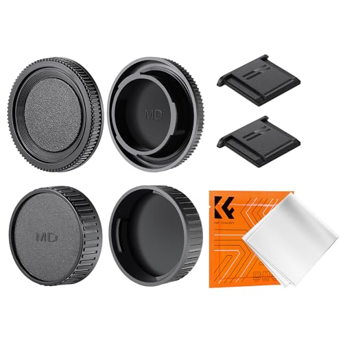 K&F Concept MD Mount Rear Lens Cap & Body Cap Cover & Hot Shoe Cover Kit for for Minolta MD Mount Camera Lense SR-2 SR-7 SR-T 101 XK XM X-1 XE-5 XE XE-1 XE-7 XD-7 XD-11 XG-M X-500 X-570 X-700