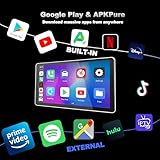 TERUNSOUl 3-in-1 Wireless CarPlay Adapter & Android Auto Wireless Adapter, Plug & Play, Easy Setup, Supports Netflix, YouTube, Disney+, TF Card, and More for Cars with OEM Wired CarPlay