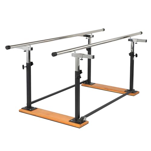 VivaComfort Physical Therapy Parallel Bars, 350 lbs Capacity, Adjustable Parallel Bars for Physical Therapy, Dimensions 28” – 41” H x 83.9” L x 16” – 23.8” D