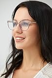 FONHCOO Blue Light Blocking Glasses Women Men Computer Eyeglasses,TR90 Fashion Round Transparent Anti Blue Light Glasses with Anti Eyestrain & UV Glare for Gaming & Reading (Flesh Pink)